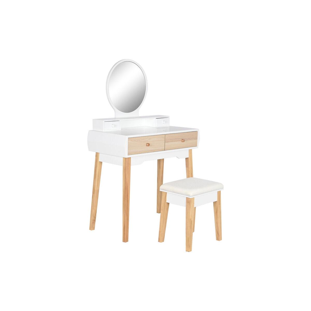Tocador Home ESPRIT Blanco Natural Madera MDF 80 x 40 x 127 cm