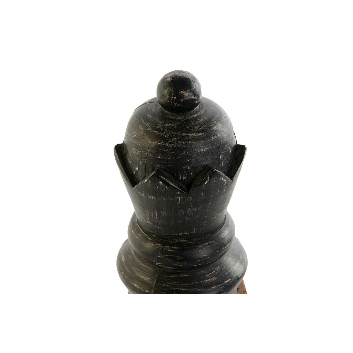 Figura Decorativa DKD Home Decor Blanco Marrón Negro Fichas de Ajedrez Loft 12 x 12 x 48 cm (2 Unidades)
