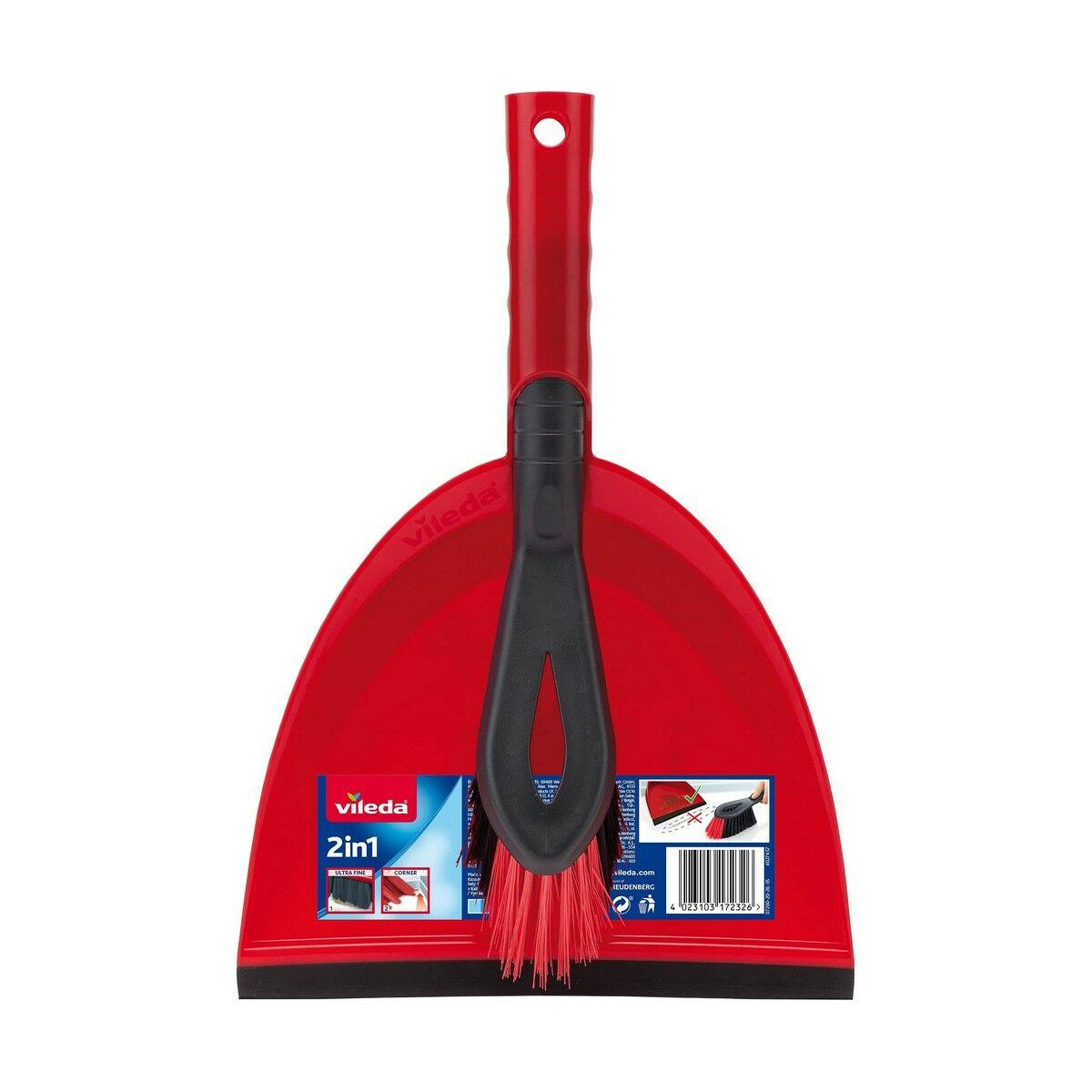 Set de Limpieza Escoba y Recogedor Vileda 141743 Negro Rojo Plástico (1 Pieza) (1 unidad)