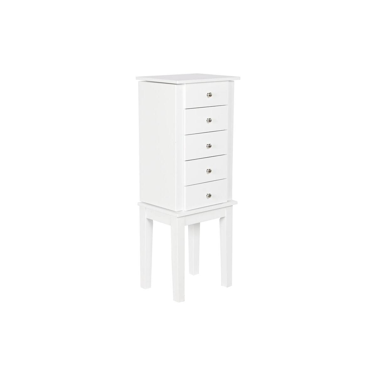 Joyero de Pie Home ESPRIT Blanco Espejo Madera MDF 34 x 26,5 x 92 cm