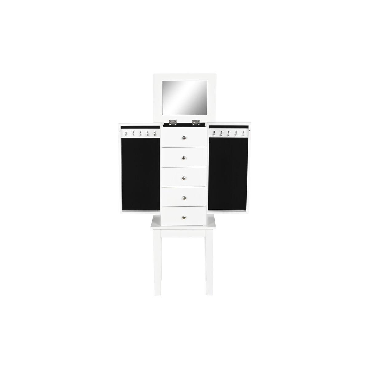 Joyero de Pie Home ESPRIT Blanco Espejo Madera MDF 34 x 26,5 x 92 cm