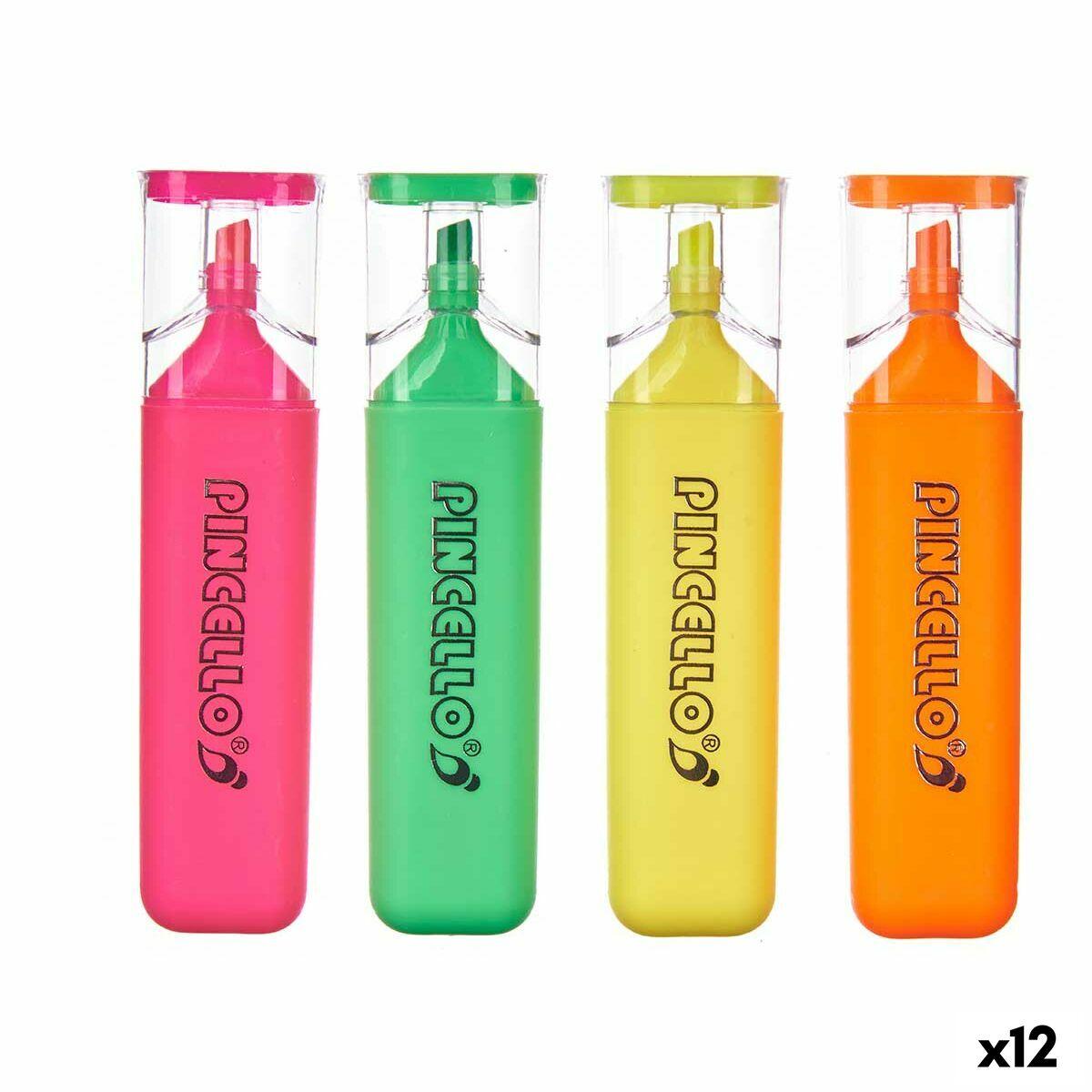 Set de Marcadores Fluorescentes Pincello 497 Amarillo Verde Multicolor Naranja (12 Unidades)