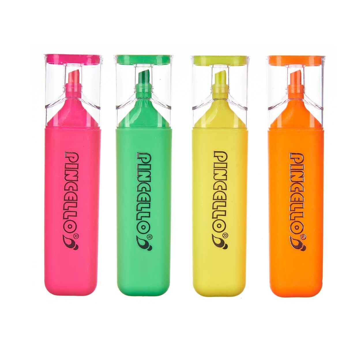 Set de Marcadores Fluorescentes Pincello 497 Amarillo Verde Multicolor Naranja (12 Unidades)