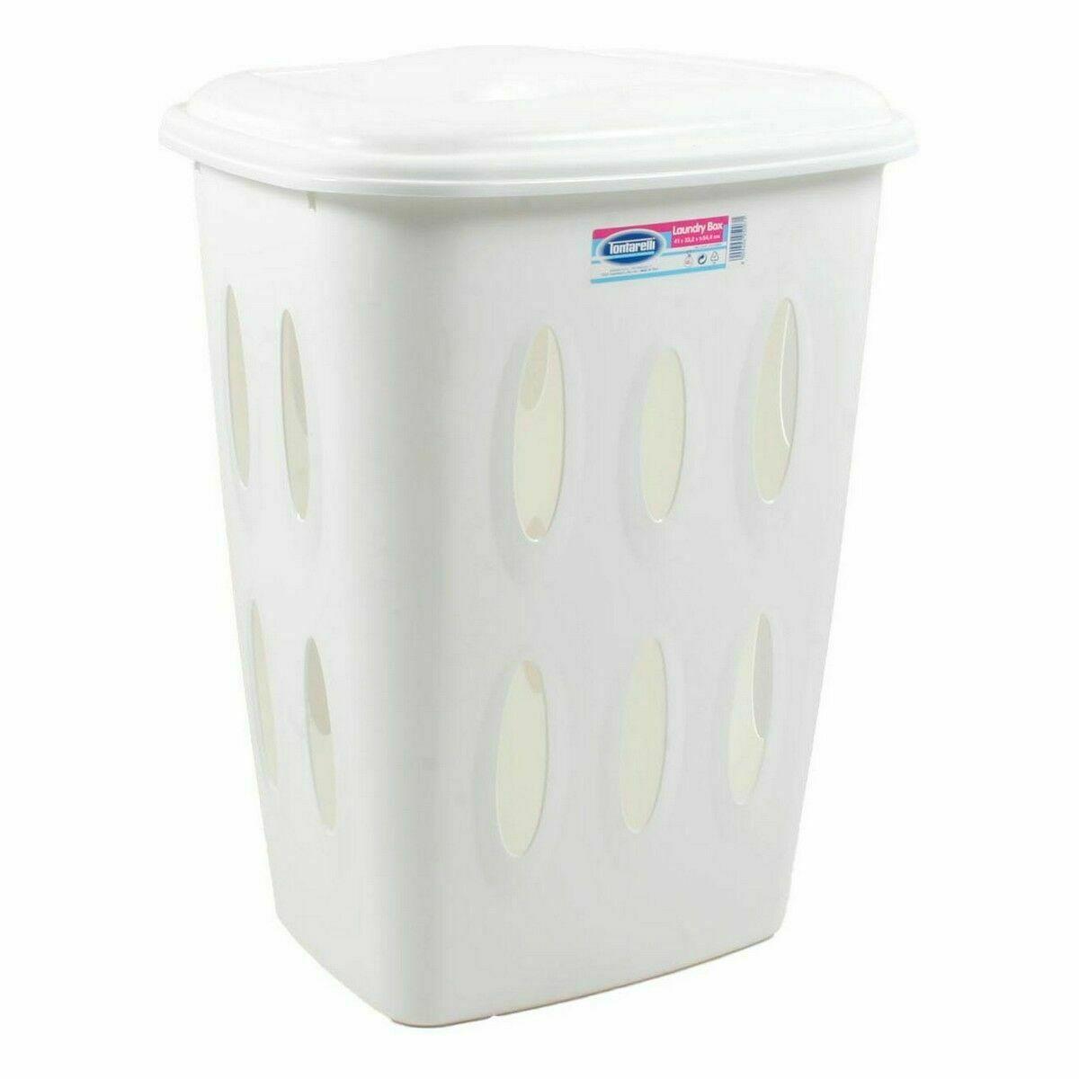 Cesto para la Ropa Sucia Tontarelli Laundry Con Tapa 45 L Blanco 41 x 33,2 x 54,5 cm