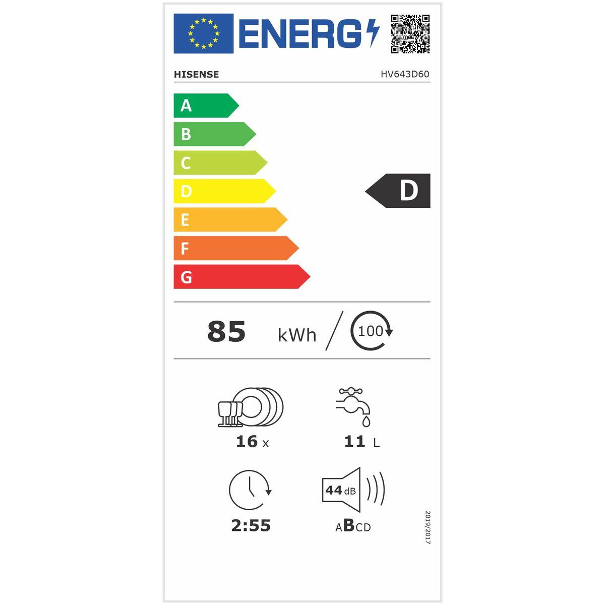 Lavavajillas Hisense HV643D60 60 cm Integrable