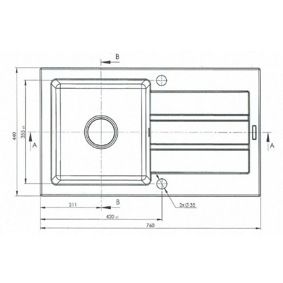 Fregadero de Un Seno Maidsinks 76 x 44 cm Beige