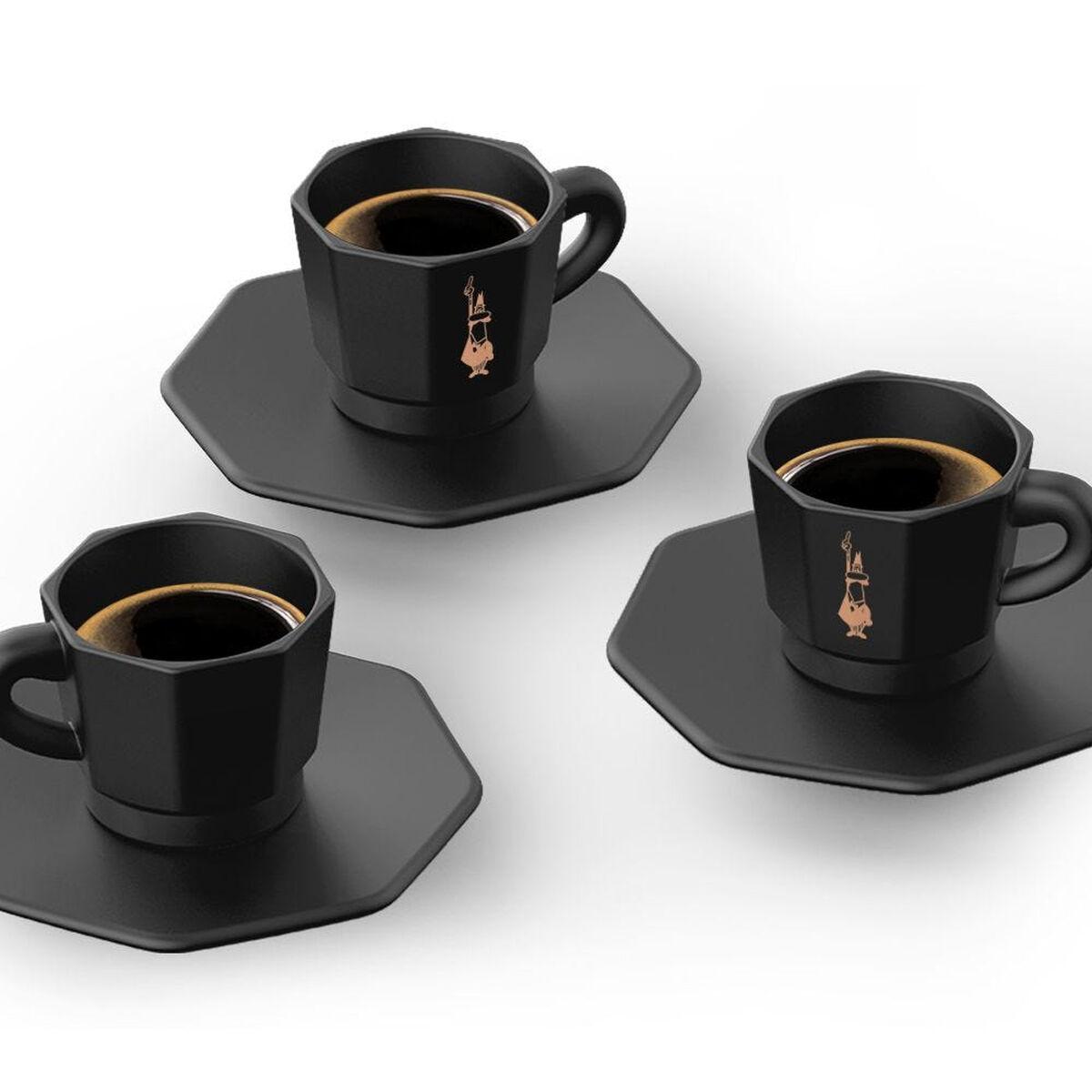 Juego de Tazas de Café Bialetti 700000671 Negro Porcelana 75 ml