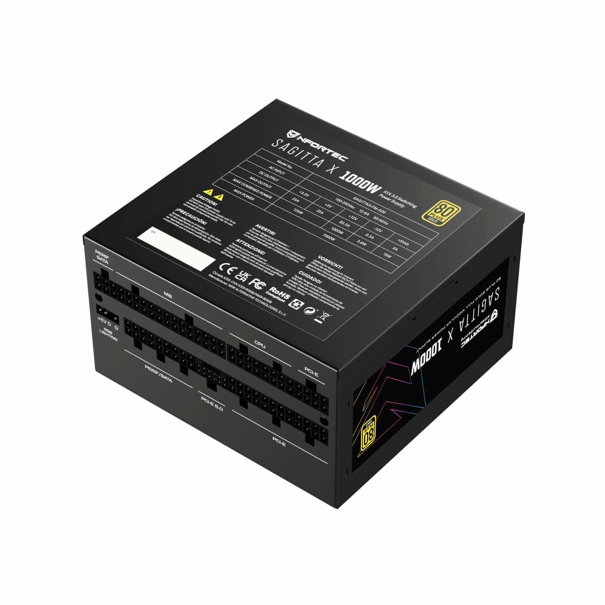 Fuente de Alimentación Nfortec Modular 1000 W 80 Plus Gold