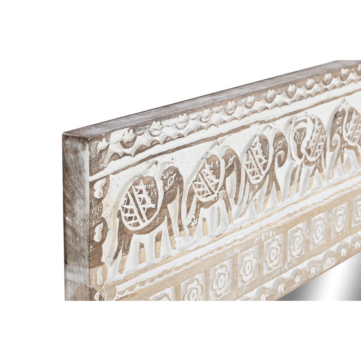 Espejo de pared Home ESPRIT Blanco Natural Elefante Indio 83 x 4 x 121 cm