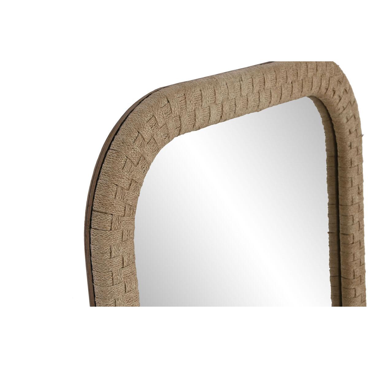 Espejo de pared Home ESPRIT Natural Cuerda Madera MDF Bali 60 x 4 x 120 cm