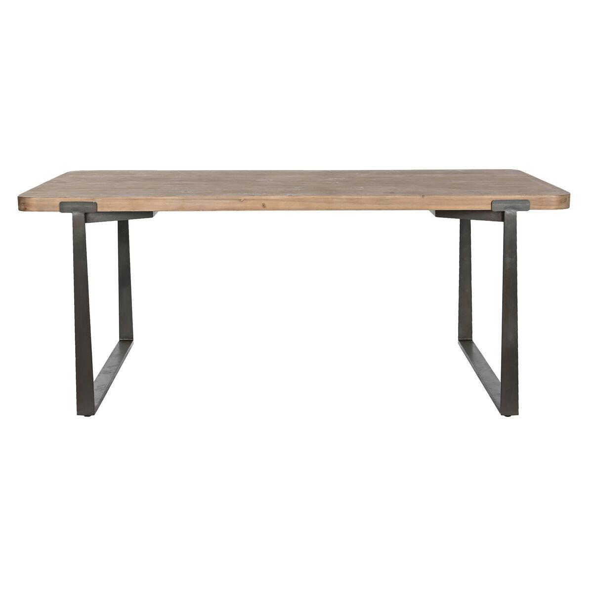 Mesa de Comedor Home ESPRIT Marrón Negro Hierro Abeto 180 x 90 x 76 cm