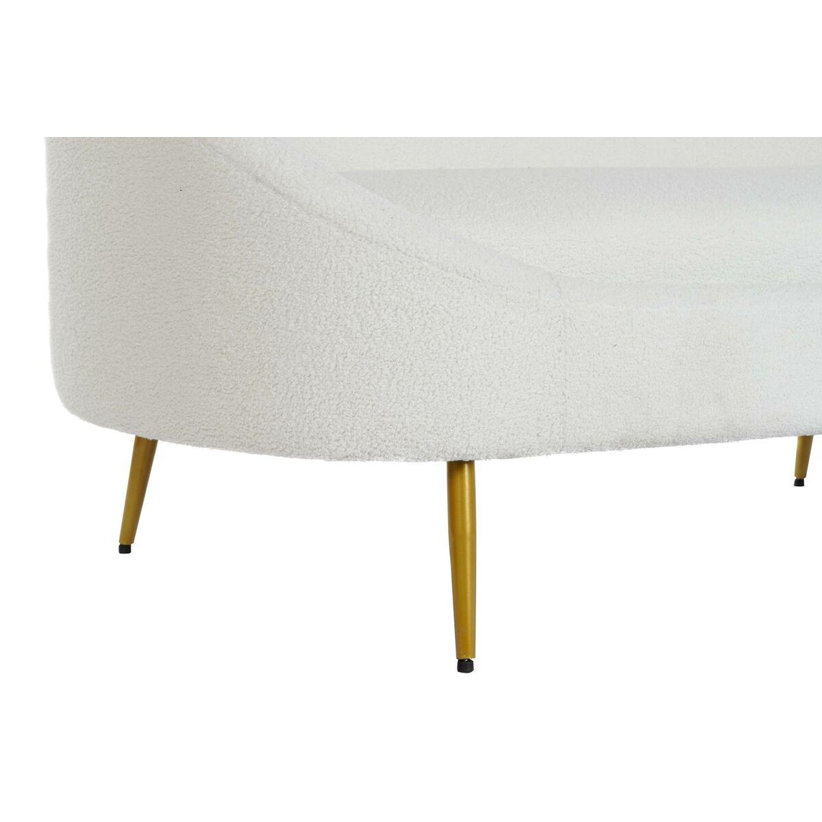 Sofá DKD Home Decor Blanco Mostaza Metal Nubes Scandi 155 x 75 x 92 cm