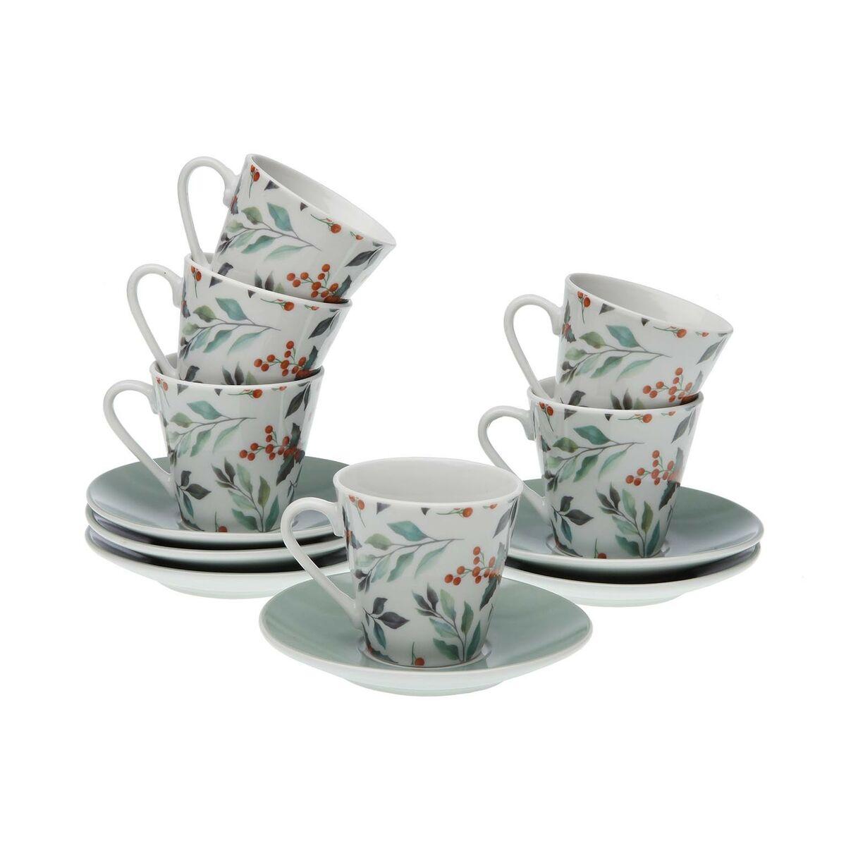 Juego de Café Versa Acebo Porcelana Multicolor