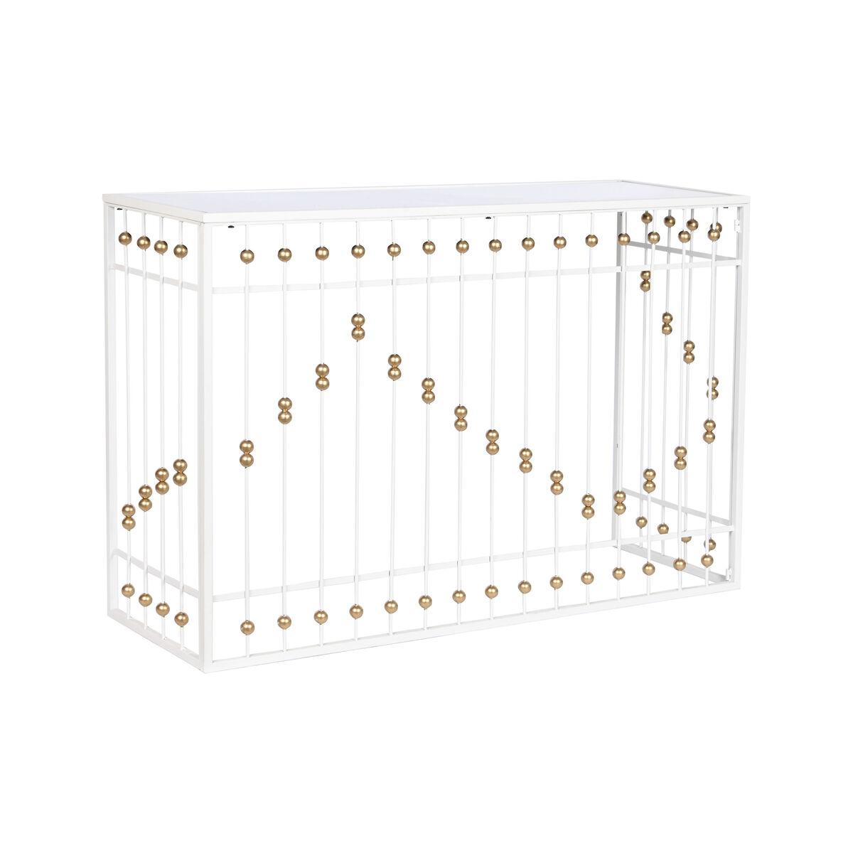 Recibidor Home ESPRIT Blanco Dorado 120 x 40 x 80 cm