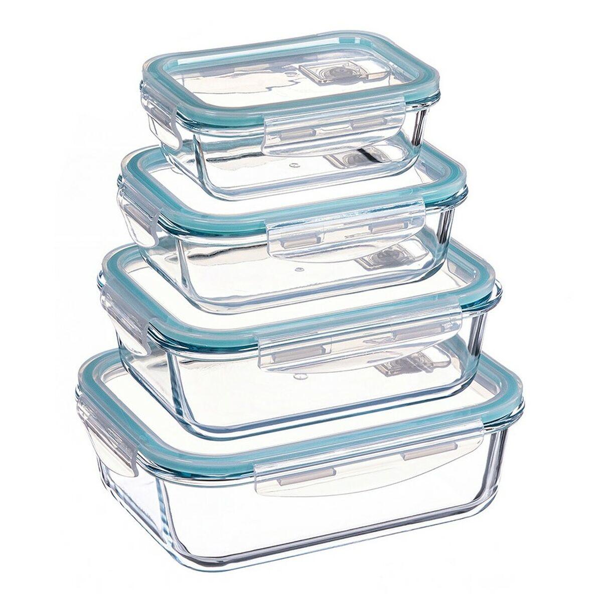 Set de Recipientes de Cocina Herméticos Apilables Kozina Rectangular 4 Piezas