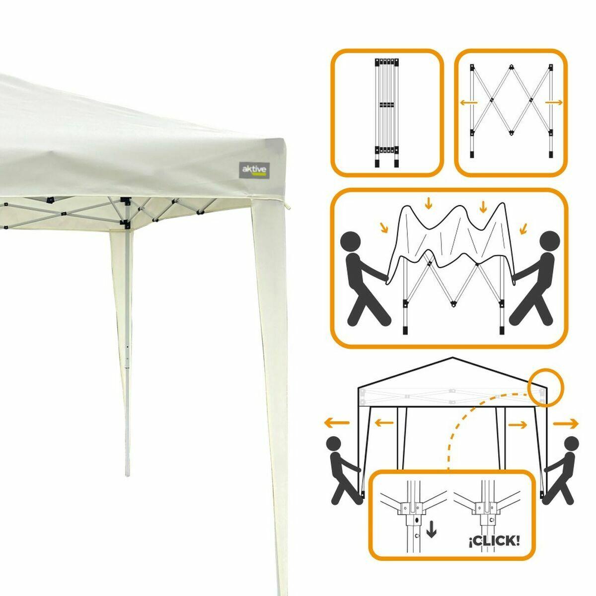 Cenador Colorbaby Max-Air Blanco Tela Acero 300 x 300 x 250 cm