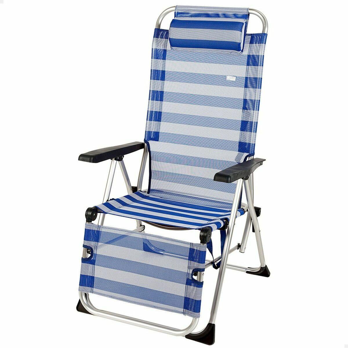 Tumbona reclinable Colorbaby textileno Aluminio Azul Blanco 149 x 49 x 78 cm