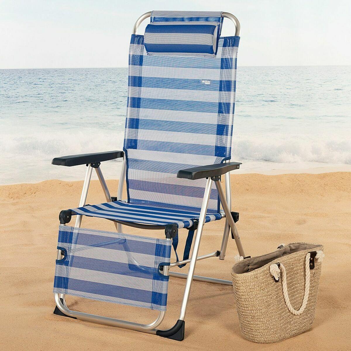 Tumbona reclinable Colorbaby textileno Aluminio Azul Blanco 149 x 49 x 78 cm