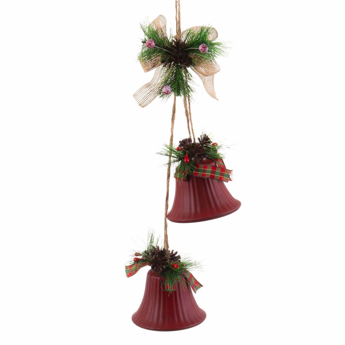 Adorno Navideño Rojo Multicolor Campanas 14 x 9 x 47 cm