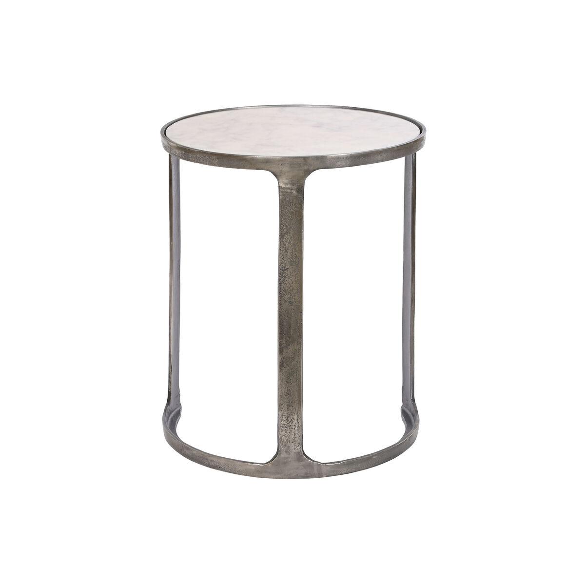 Juego de 3 mesas Home ESPRIT Blanco Plateado 45 x 45 x 56 cm