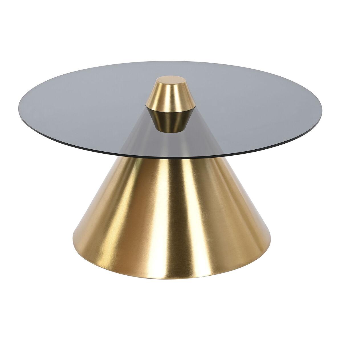 Mesa auxiliar DKD Home Decor Negro Dorado Metal Cristal 60 x 60 x 30 cm