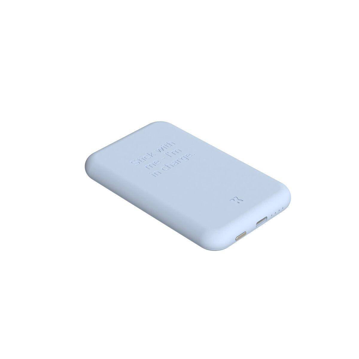 Power Bank con Cargador Inalámbrico Kreafunk Azul claro 5000 mAh