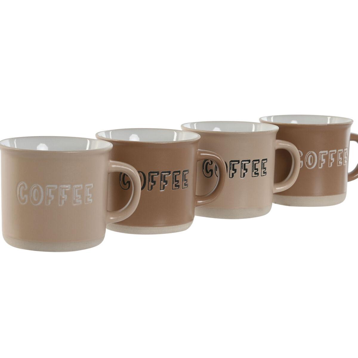 Juego de Tazas de Café Home ESPRIT Marrón Gres 180 ml