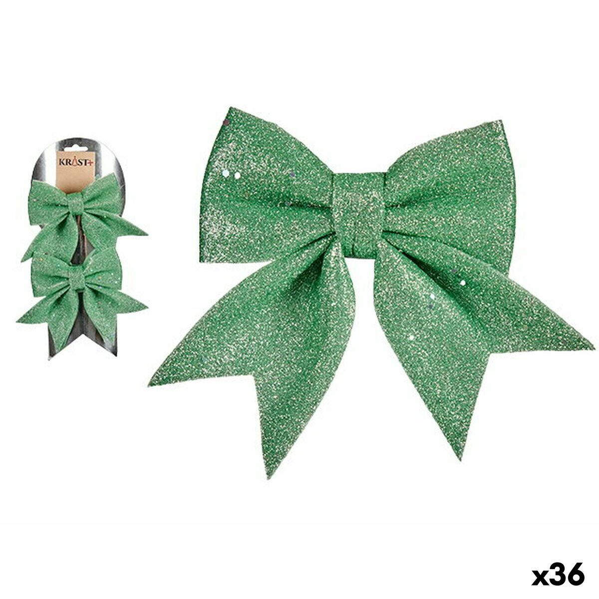 Set Adornos de Navidad Lazo Verde Plástico 17 x 2 x 13 cm (36 Unidades)
