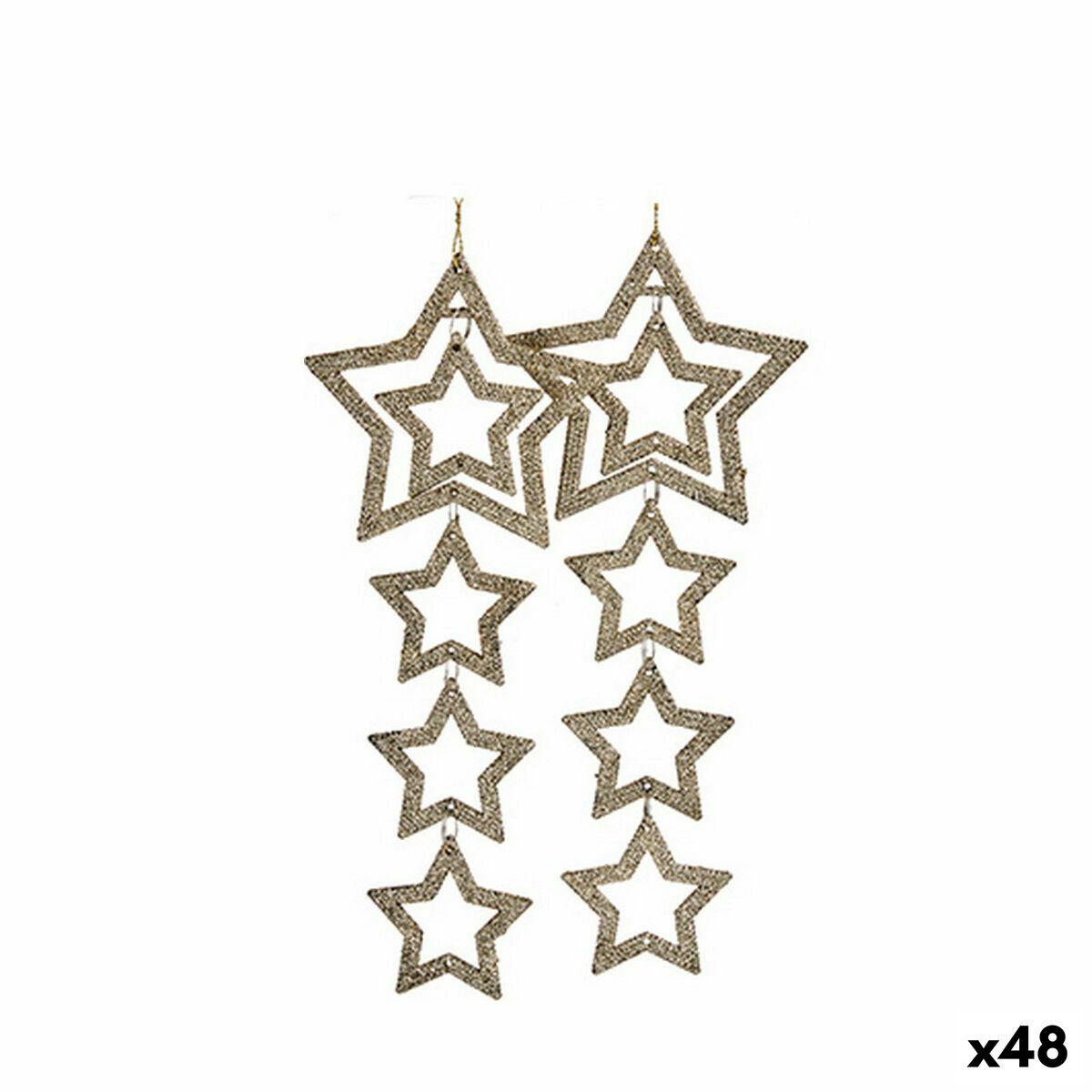 Set Adornos de Navidad Estrellas Champagne 19 x 0,2 x 23 cm (48 Unidades)