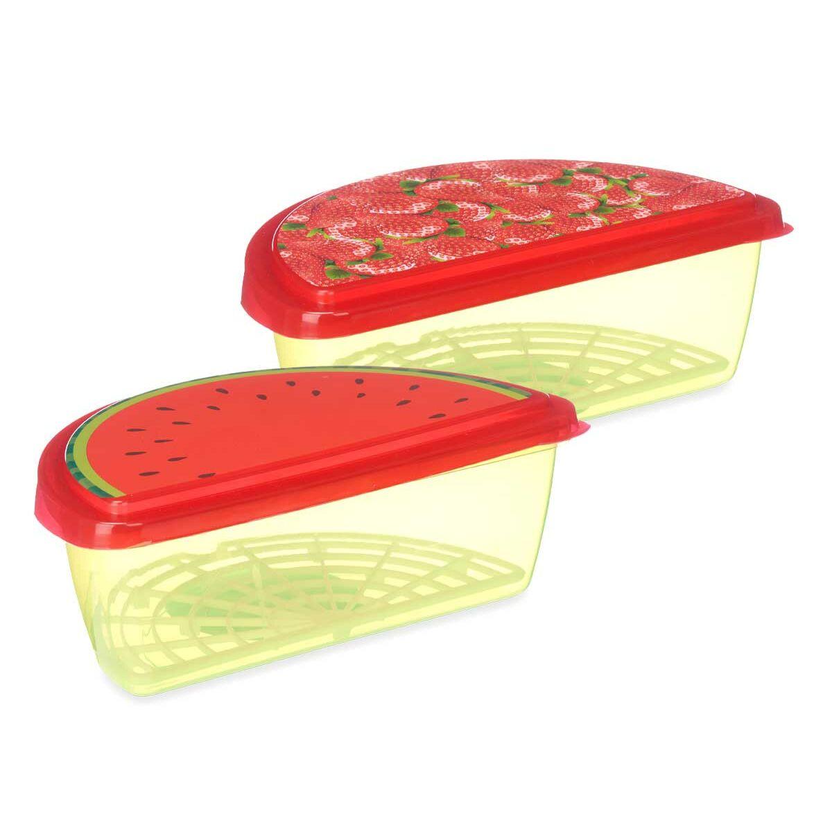 Fiambrera Leknes 78786 Plástico Fresa Sandía 23 x 8 x 13 cm Fruta (24 Unidades)