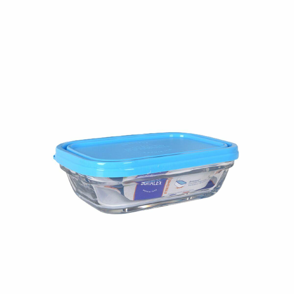 Fiambrera Rectangular con Tapa Duralex Freshbox 400 ml Azul (8 Unidades)