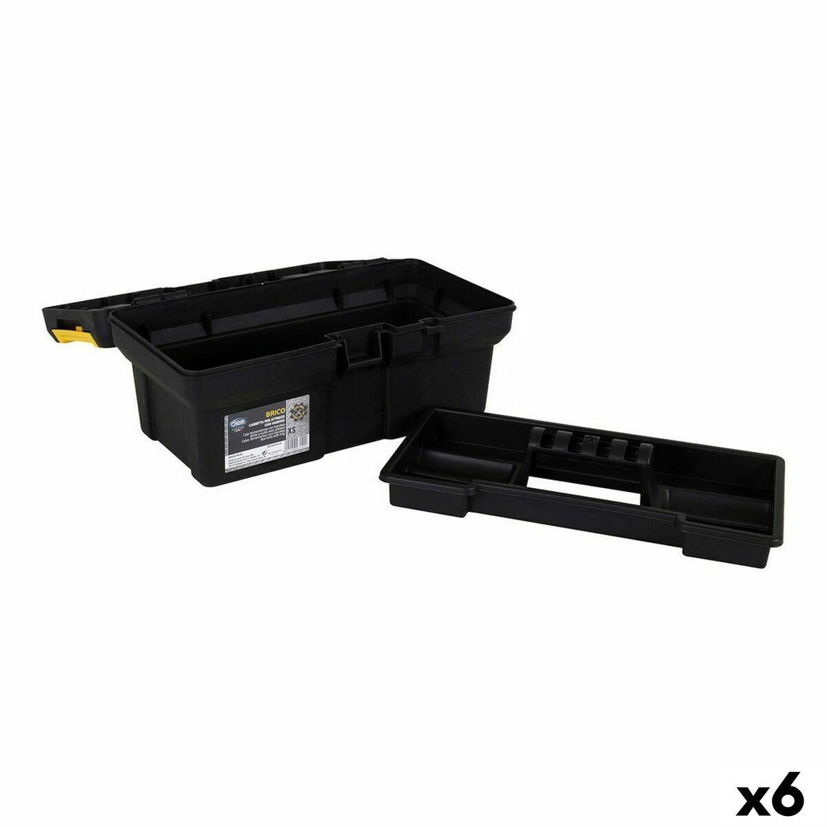 Caja de Herramientas Dem Brico Amarillo Negro 25 x 14 x 11,3 cm (6 Unidades)