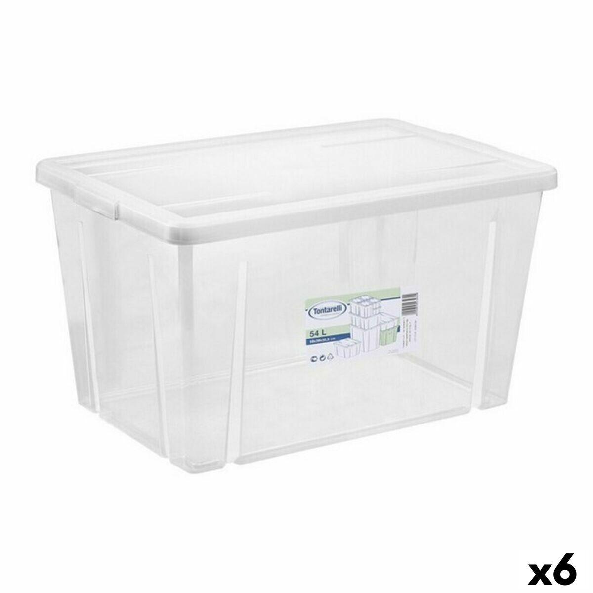 Caja de Almacenaje con Tapa Tontarelli Linea box 54 L 59 x 39 x 33 cm (6 Unidades)