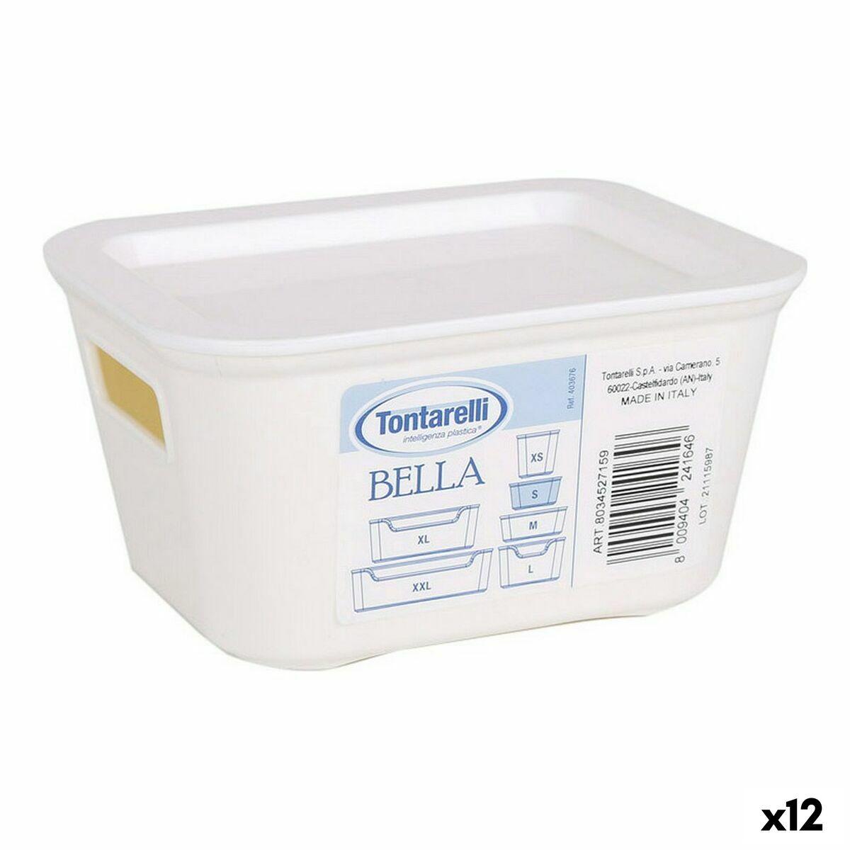 Caja de Almacenaje con Tapa Bella Antracita 13,9 x 11,4 x 7,2 cm (12 Unidades)
