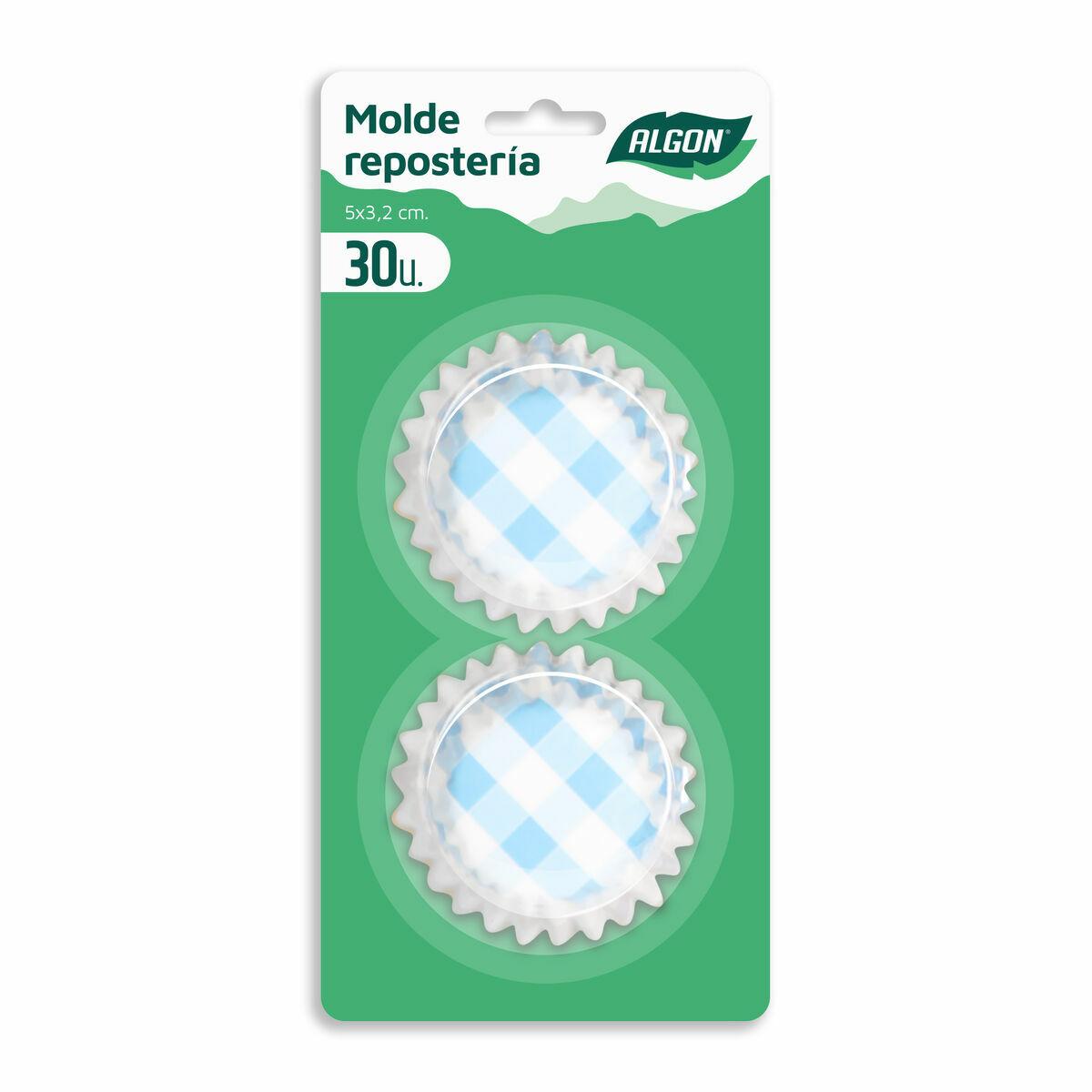 Moldes para Magdalenas Algon Azul Rayas Desechables (24 Unidades)