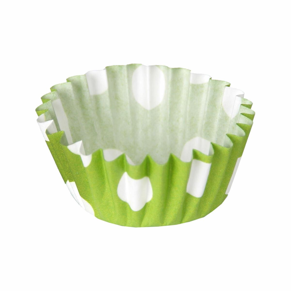 Moldes para Magdalenas Algon Verde Lunares Desechables (150 Piezas) (24 Unidades)