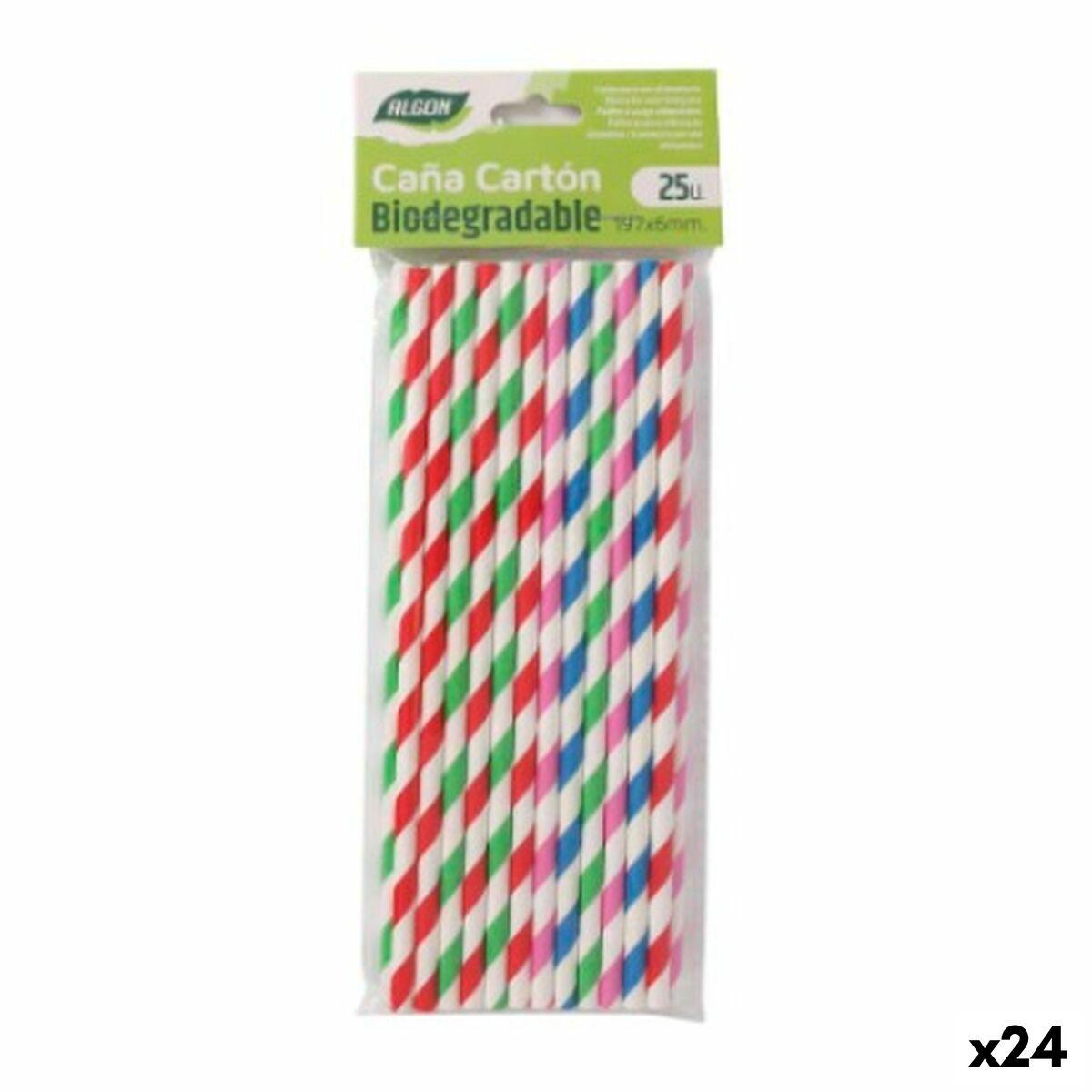 Pajitas Algon Cartón Multicolor 25 Piezas 24 Unidades