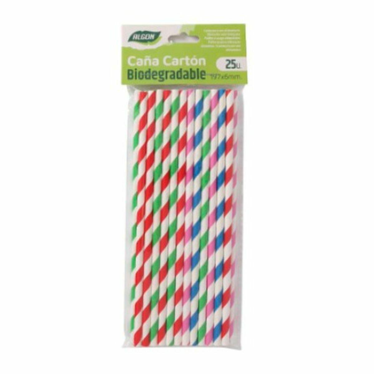 Pajitas Algon Cartón Multicolor 25 Piezas 24 Unidades