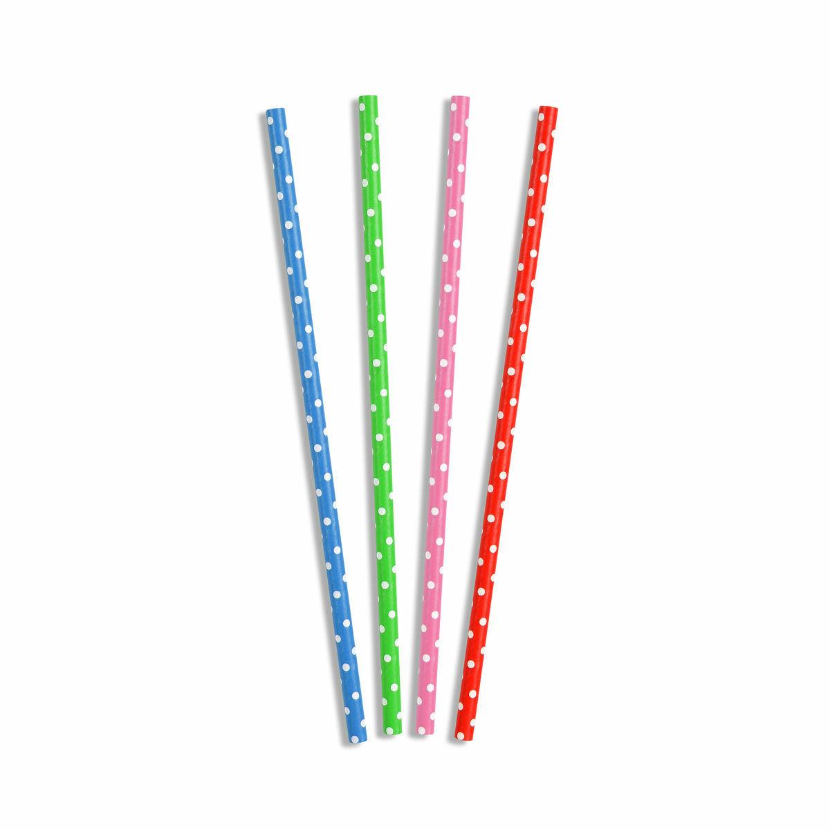 Pajitas Algon Cartón Multicolor Topos 25 Piezas 24 Unidades