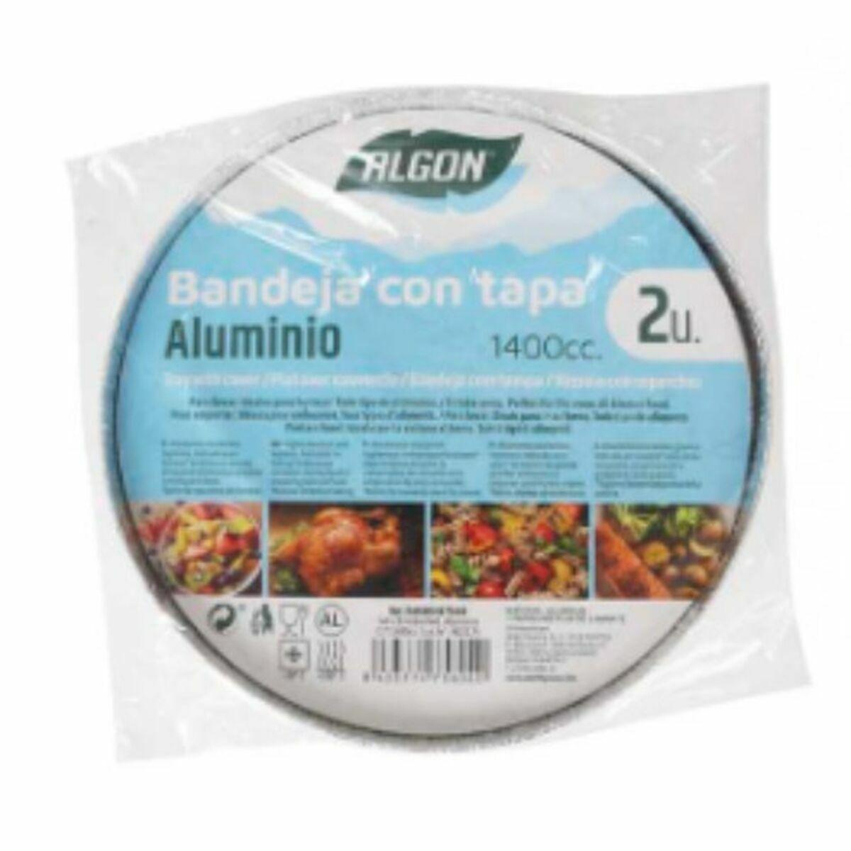 Bandeja con tapa Algon Redonda Aluminio 1,4 L 21 x 21 x 6,5 cm (12 Unidades)