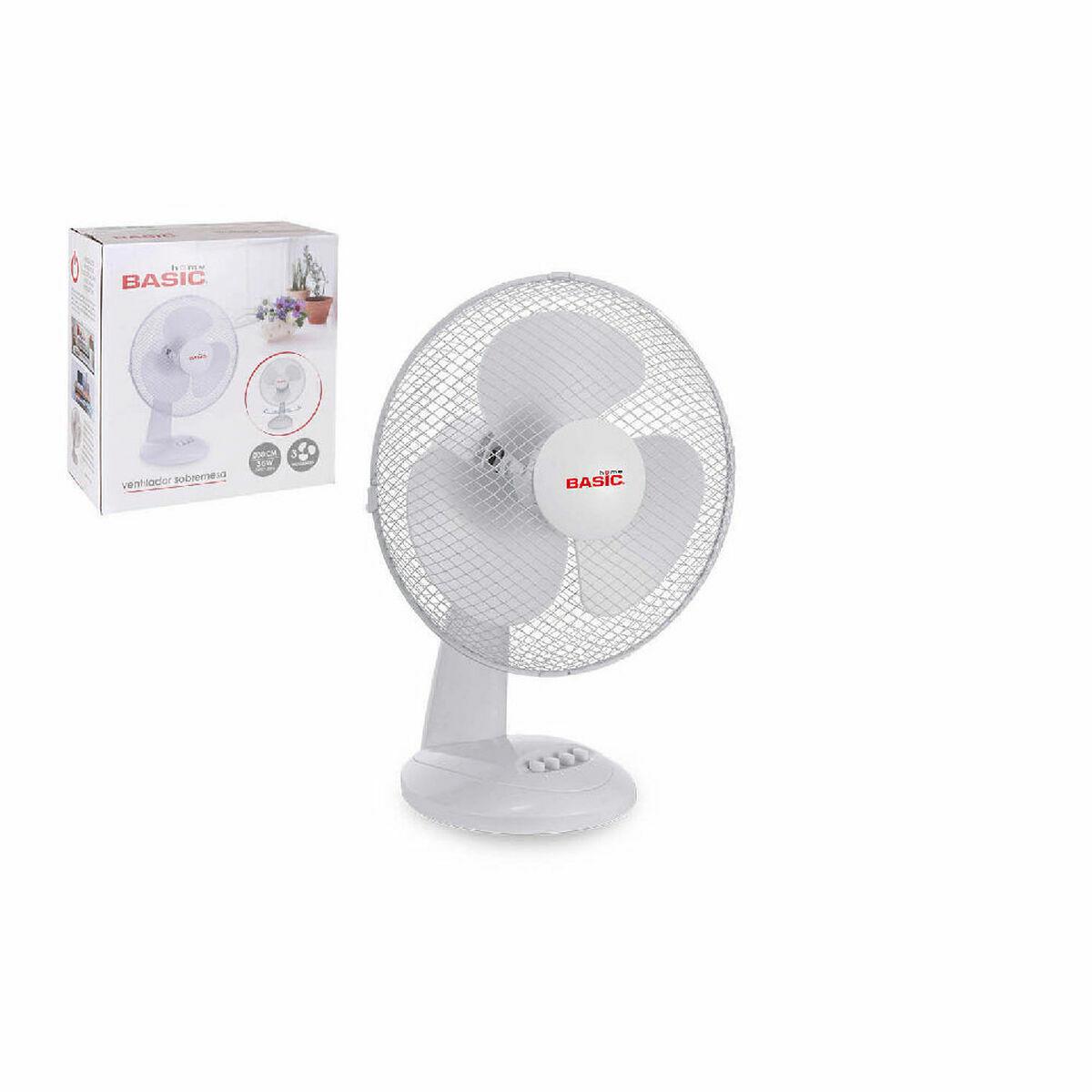 Ventilador de Sobremesa Basic Home Blanco 35 W 30 cm (2 Unidades)