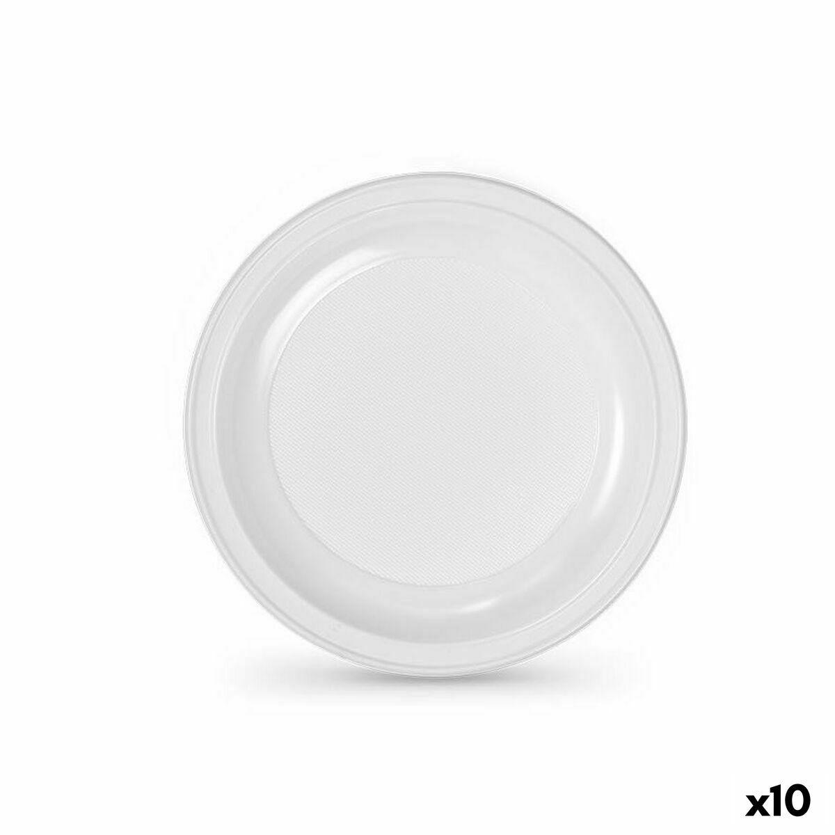 Set de platos reutilizables Algon Blanco Plástico 22 x 22 x 1,5 cm (36 Unidades)