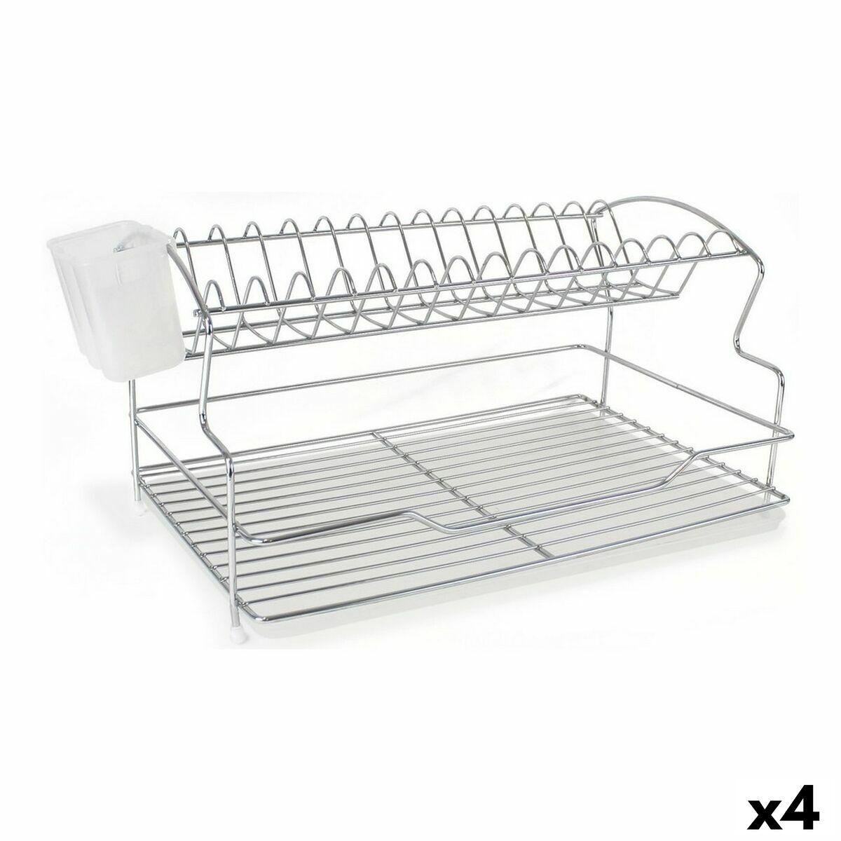 Escurridor para Fregadero Quttin Blanco Plateado Metal 28 x 40,5 x 22 cm 4,5 mm (4 Unidades)
