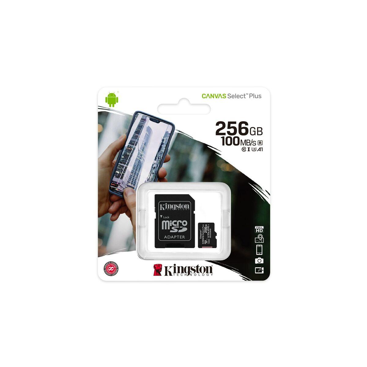 Tarjeta de Memoria Micro SD con Adaptador Kingston Canvas Select Plus 256 GB