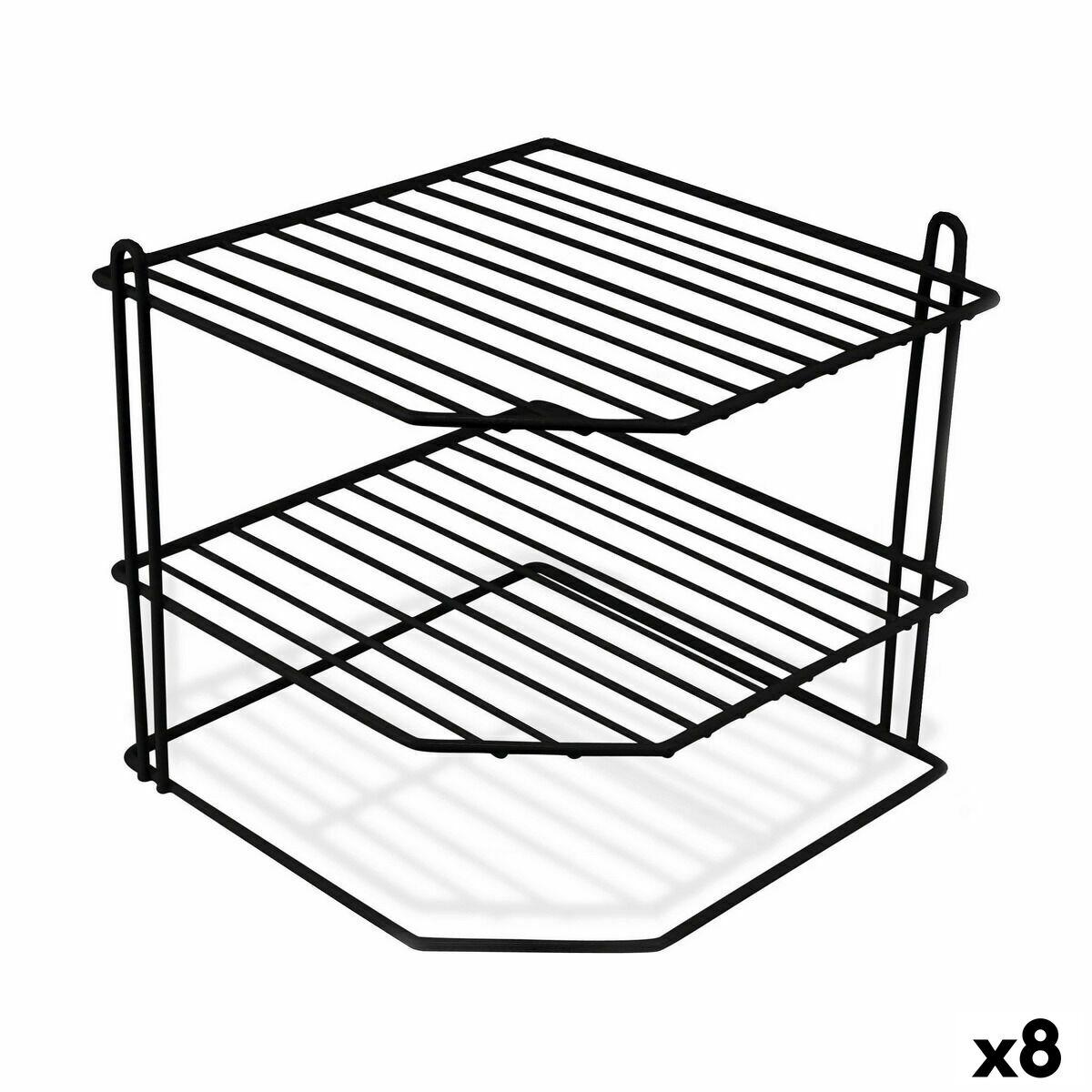 Soporte para Platos Confortime Negro 22 x 22 x 22 cm 22 x 22 x 25 cm Rinconera (8 Unidades)