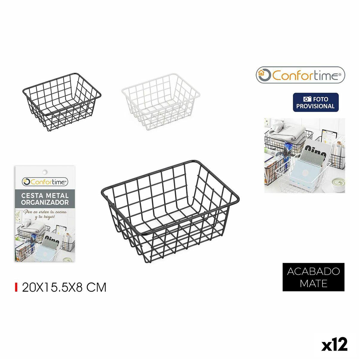 Cesta Multiusos Confortime 20 x 15,5 x 8 cm (12 Unidades)