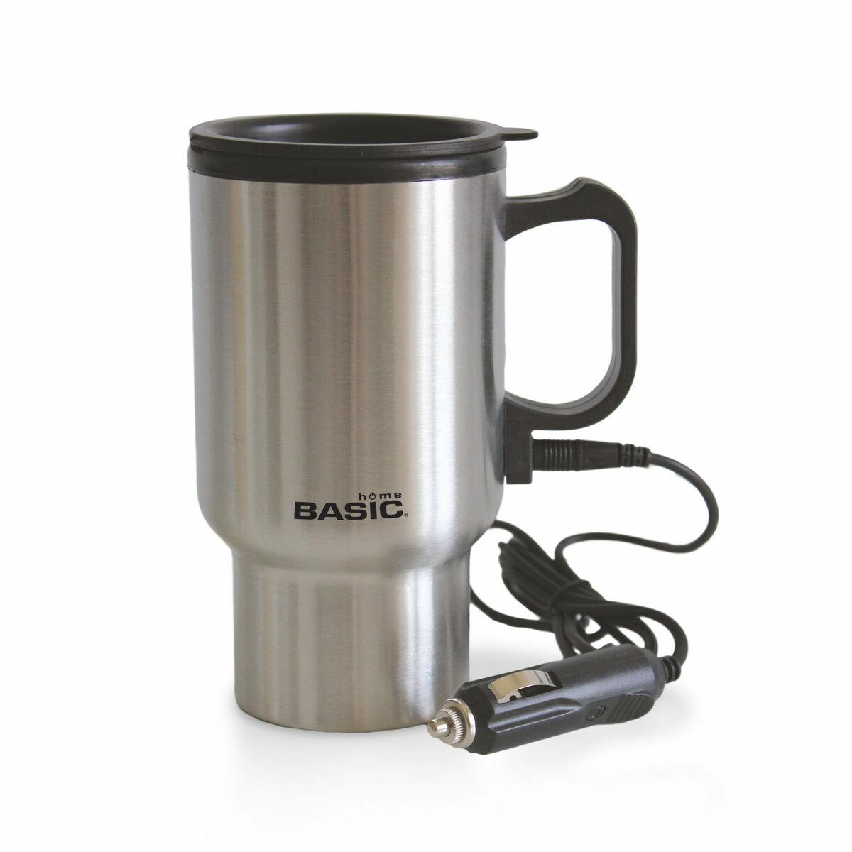 Taza Termo con Tapa Basic Home Plateado 400 ml 0,4 l Eléctrica (12 Unidades)