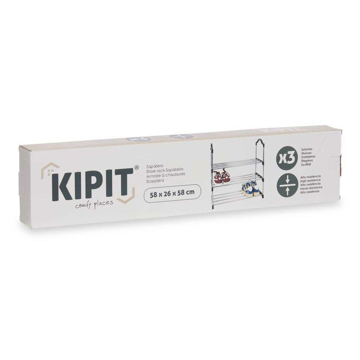 Zapatero Kipit 1064 Plateado 58 x 26 x 58 cm 3 Estantes