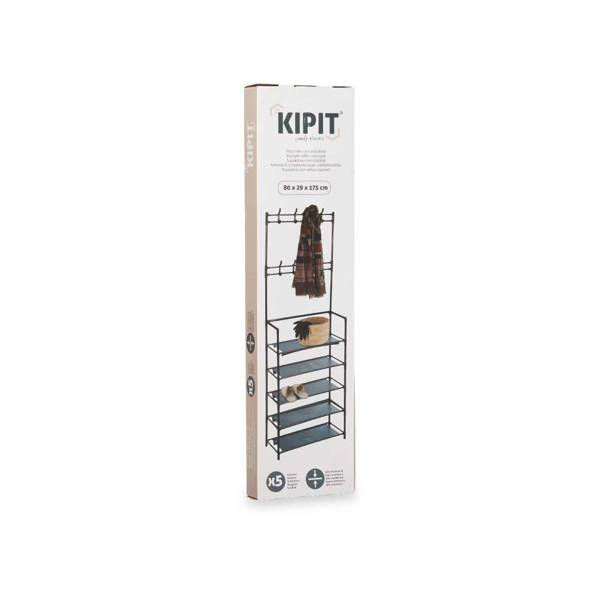 Zapatero Perchero 5 Estantes 80 x 29 x 175 cm Blanco Metal (6 Unidades)