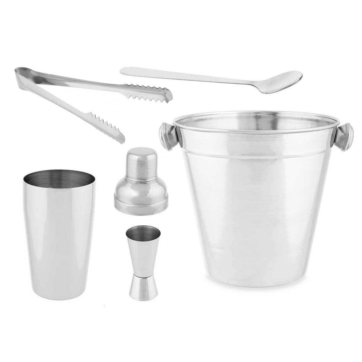 Set de Coctelería Kinvara 1351-1850 Plateado Acero Inoxidable 250 ml 5 Piezas (6 Unidades)